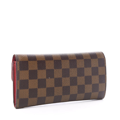 Louis Vuitton Damier Ebene Emilie Wallet Red 2 of 10