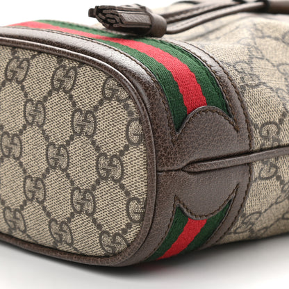 Gucci GG Supreme Monogram Web Mini Ophidia Bucket Bag Brown 9 of 9