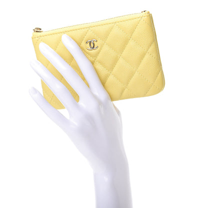 Chanel Caviar Quilted Small Cosmetic Case Yellow 2 of 8