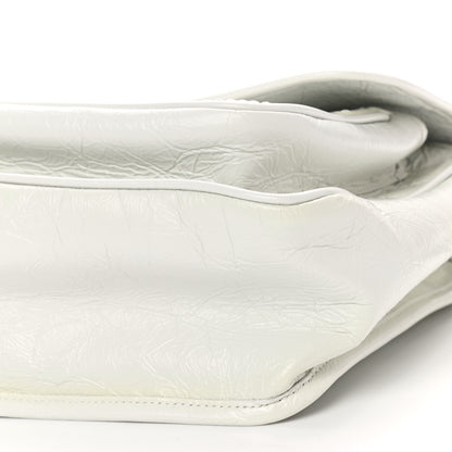 Saint Laurent Crinkled Calfskin Matelasse Monogram Medium Niki Chain Satchel Dirty White 11 of 14