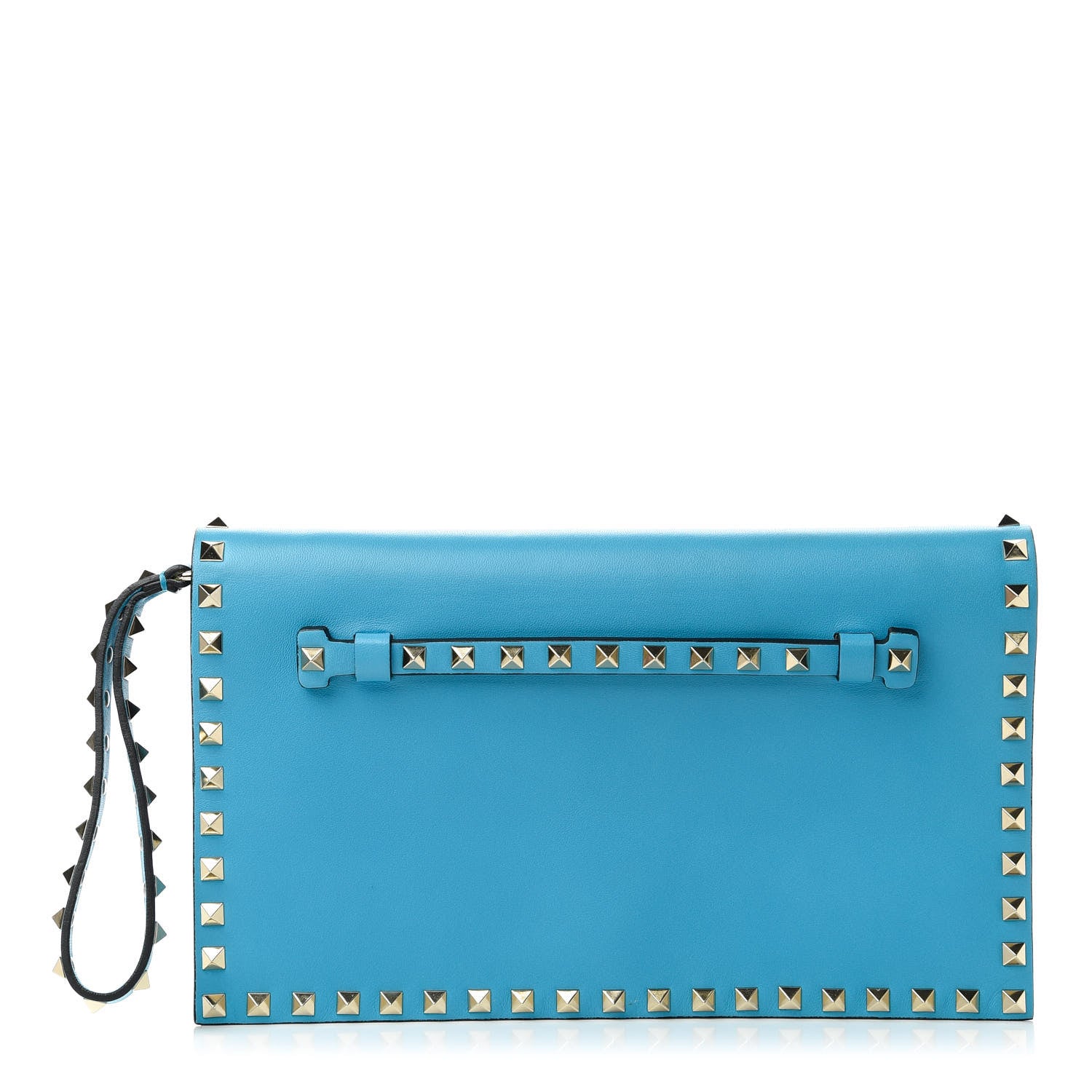 Valentino Garavani Nappa Rockstud Wristlet Clutch Parrot 1 of 10