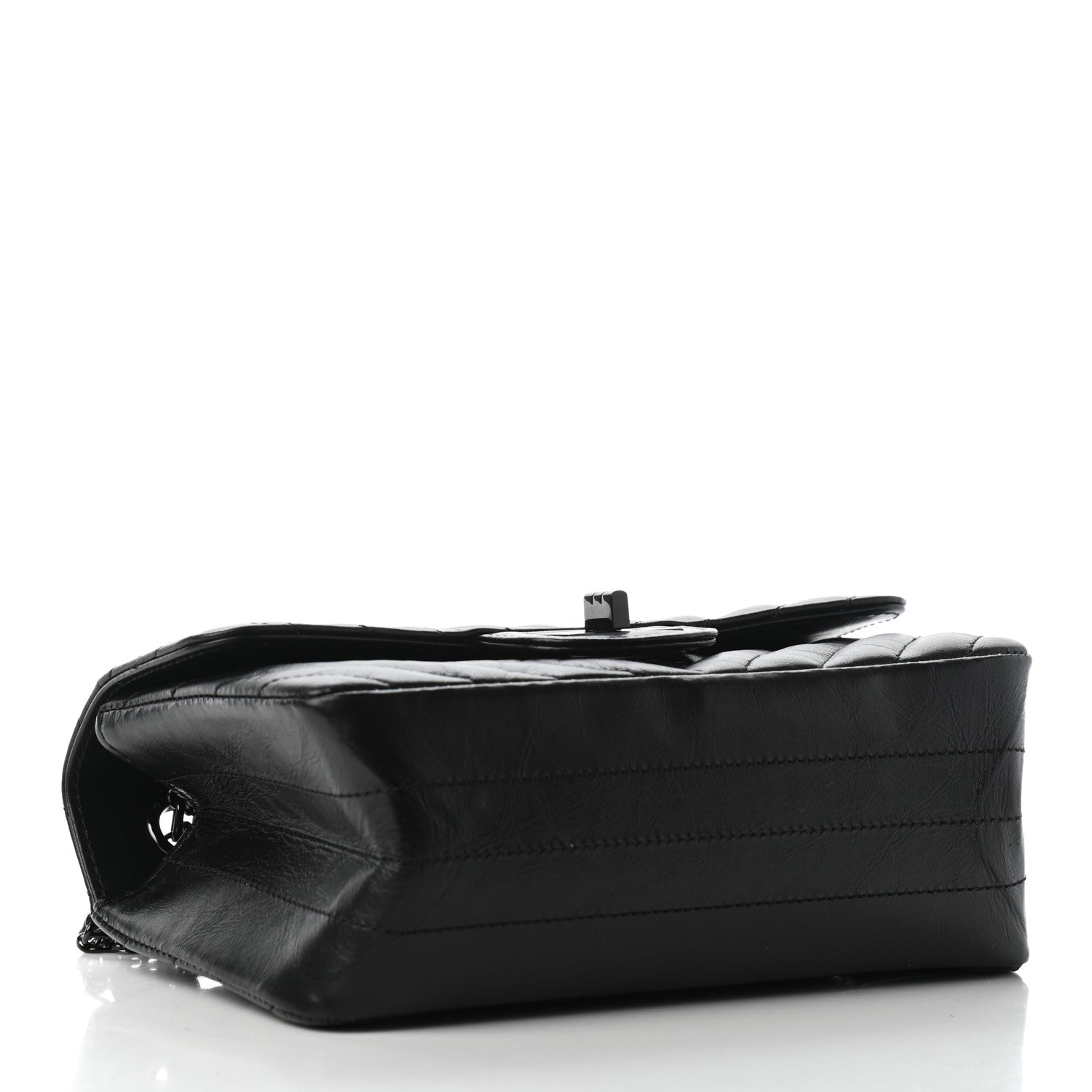 Chanel Aged Calfskin Chevron Quilted 2.55 Reissue Mini Flap So Black 3 of 6