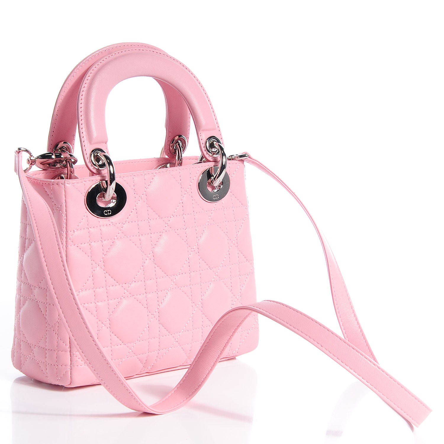 Christian Dior Lambskin Cannage Mini Lady Dior Rose Clair 3 of 8