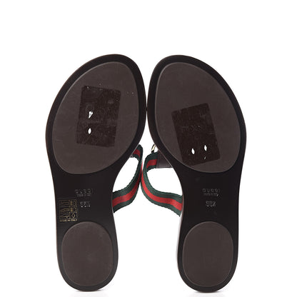 Gucci Nylon Guccissima Web Womens Thong Sandals 35.5 Green Red Cocoa 5 of 9