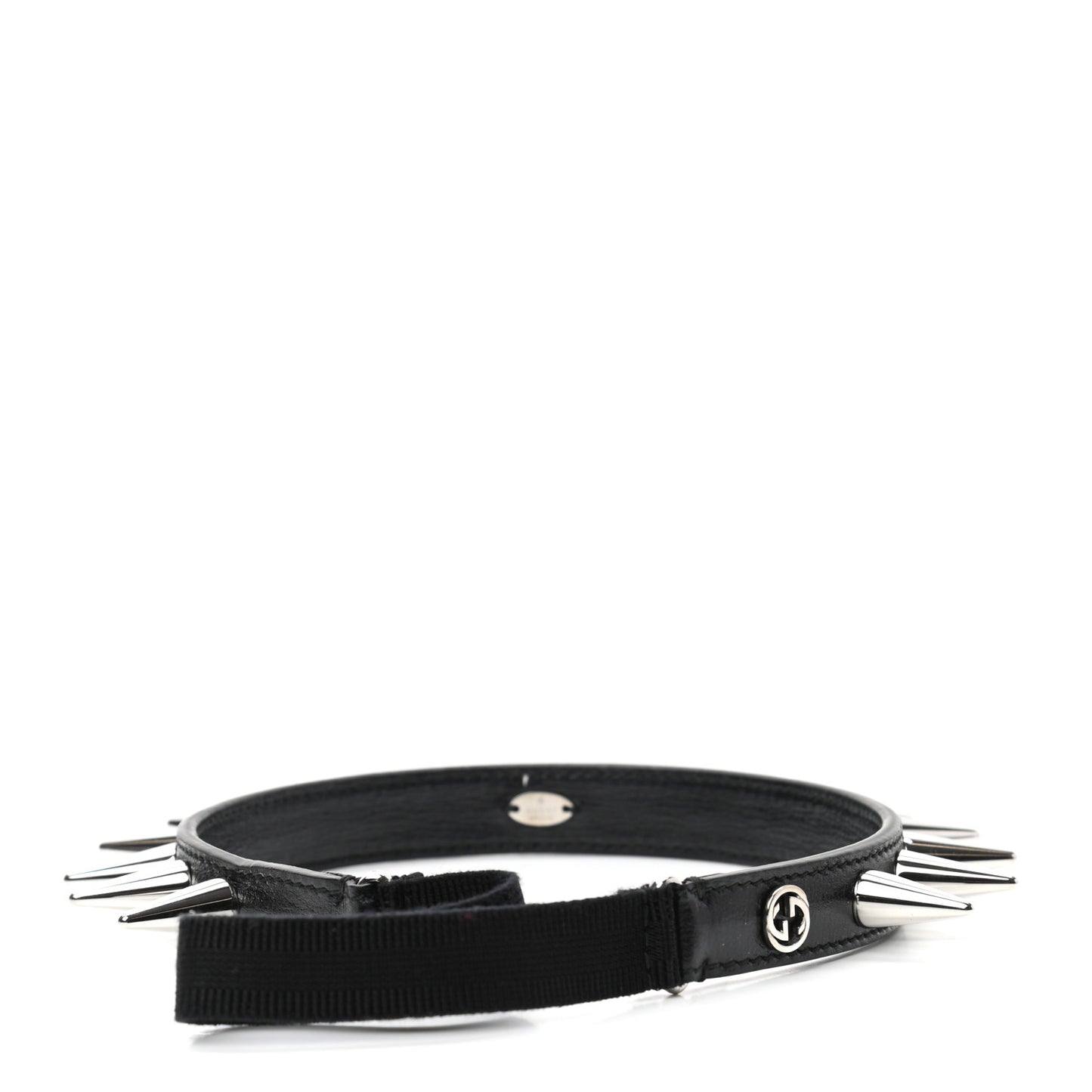 Calfskin Studs Elastic Headband Black