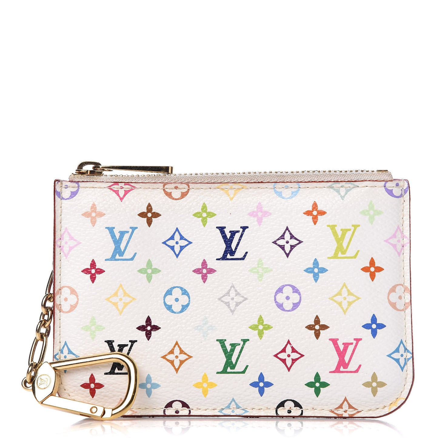 Monogram Multicolor Key Pouch White Litchi