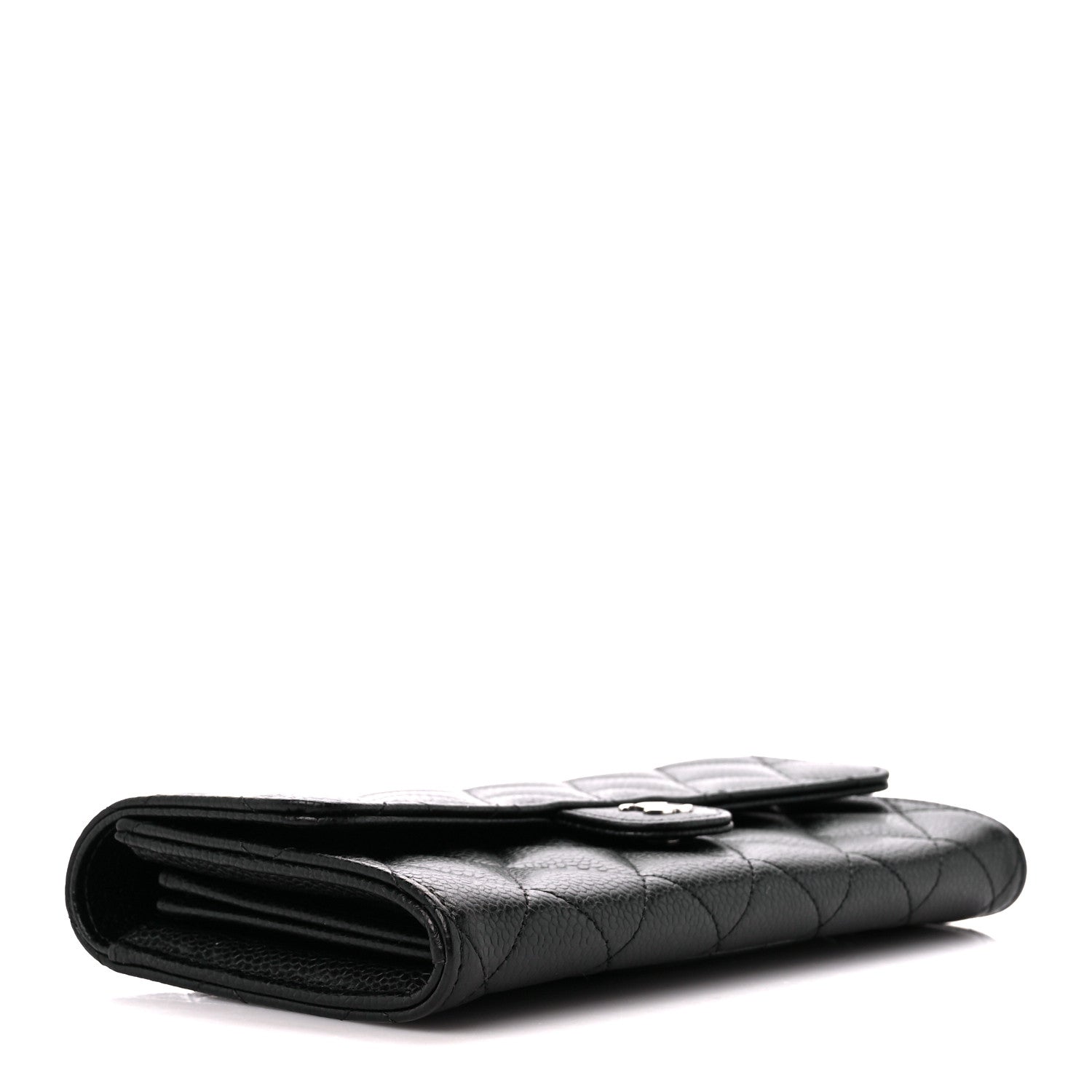 Chanel Caviar Quilted Large Gusset Flap Wallet Black 4 of 11