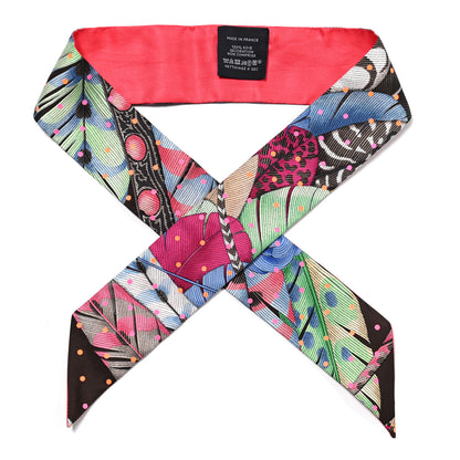 Hermes Silk Plumetis Twilly Rose 1 of 3
