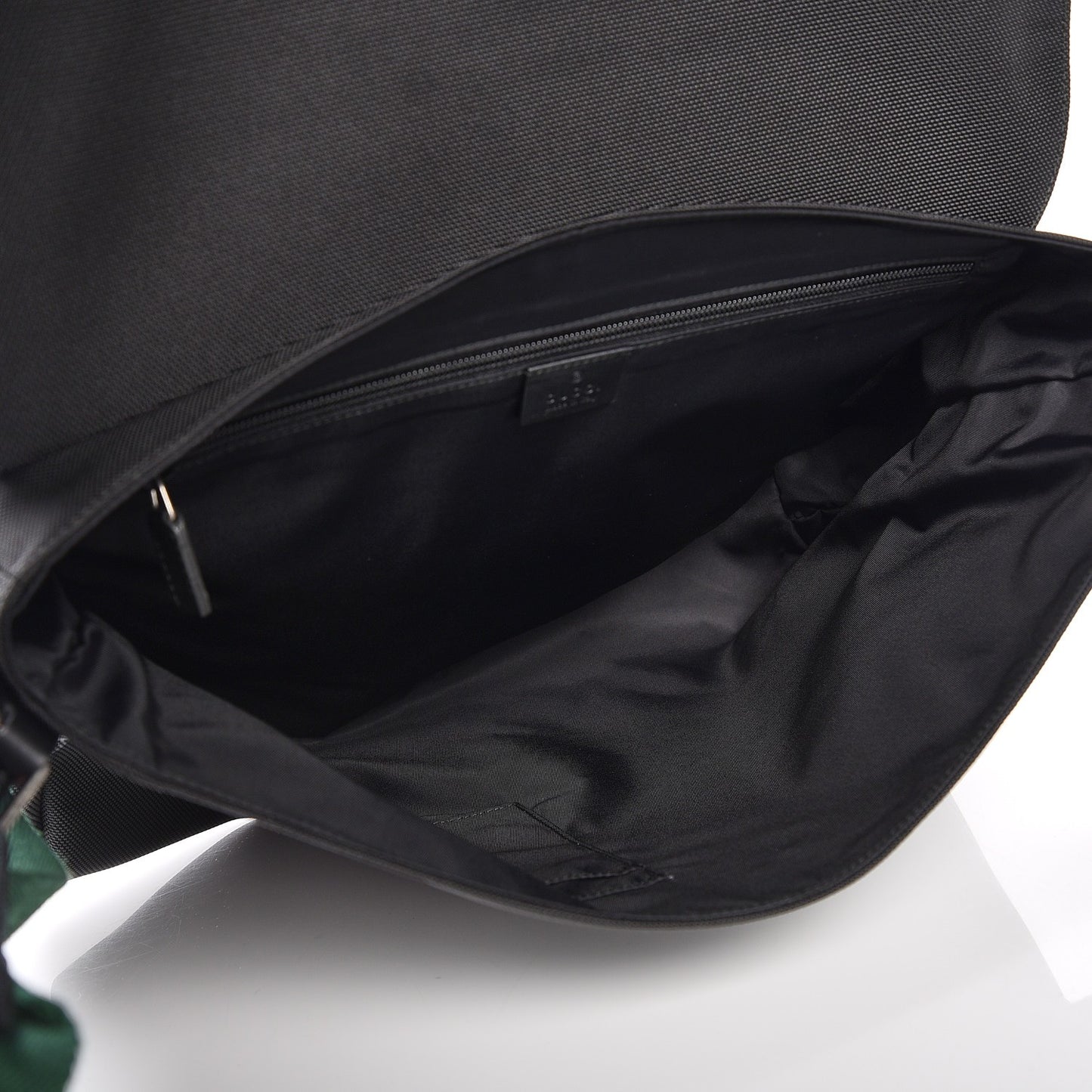 Techno Canvas Web Large Flap Messenger Bag Black