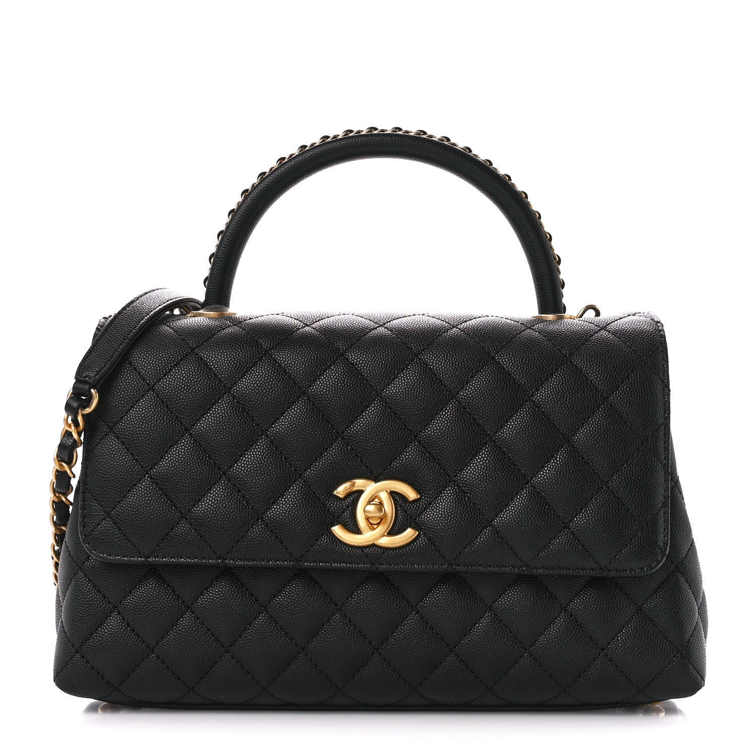 Chanel Caviar Quilted Small Coco Chain Handle Flap Black 1 of 12