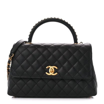 Chanel Caviar Quilted Small Coco Chain Handle Flap Black 1 of 12