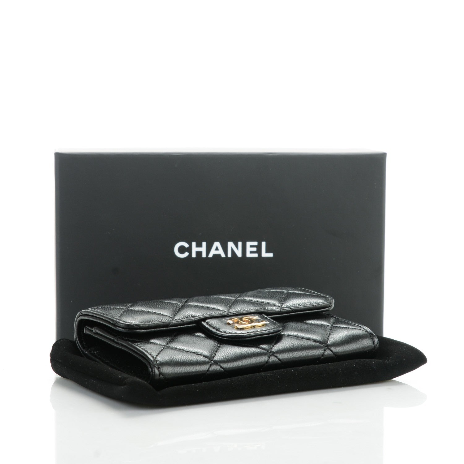 Chanel Lambskin Quilted Flap Card Holder Black 4 of 8