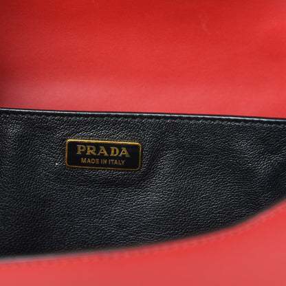 Prada City Calfskin Saffiano Cahier Bag Fuoco Black 6 of 15