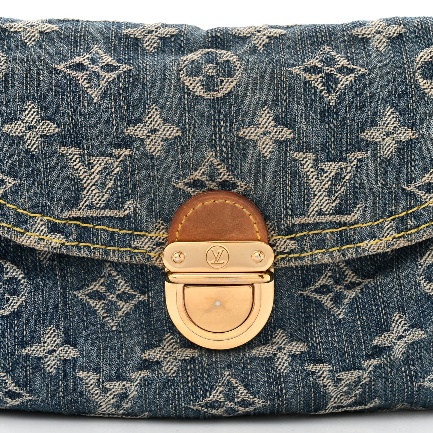 Monogram Denim Mini Pleaty Blue
