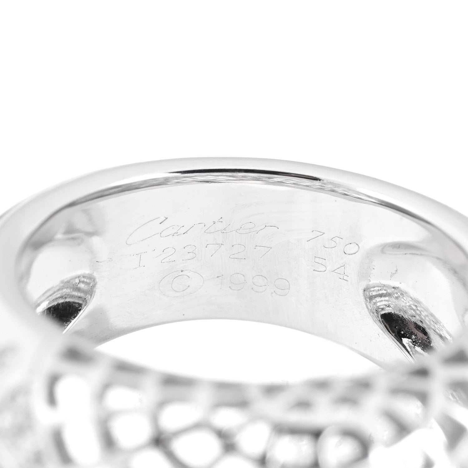 Cartier 18K White Gold Diamond Nouvelle Vague Ring 54 7 4 of 5