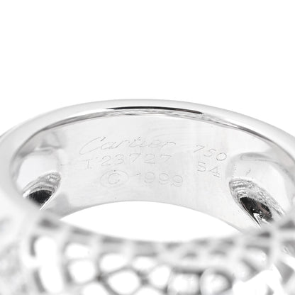 Cartier 18K White Gold Diamond Nouvelle Vague Ring 54 7 4 of 5