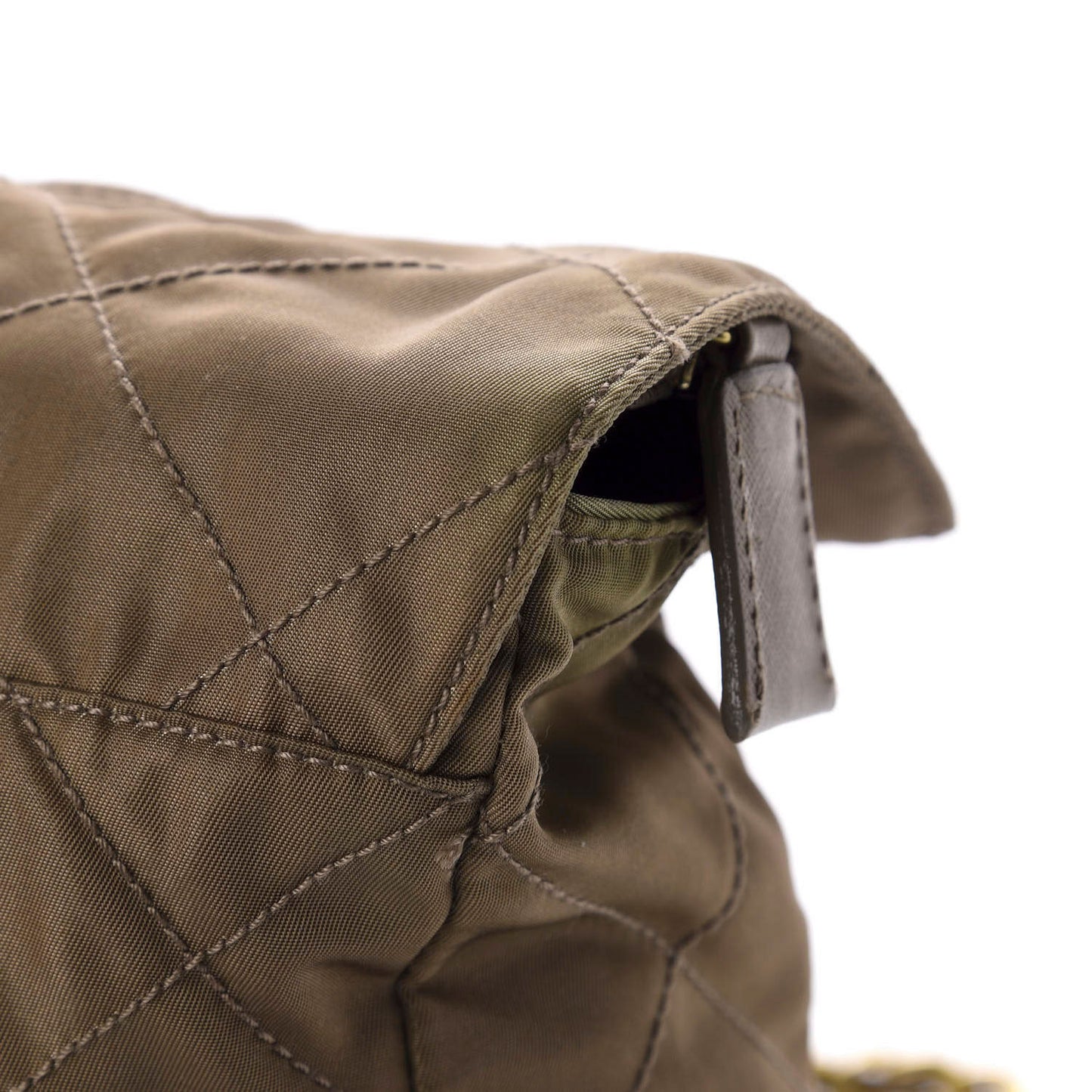 Nylon Tessuto Impuntu Quilted Shoulder Bag Cocco