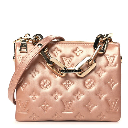 Louis Vuitton Metallic Lambskin Embossed Monogram Coussin BB Pink Gold 1 of 12