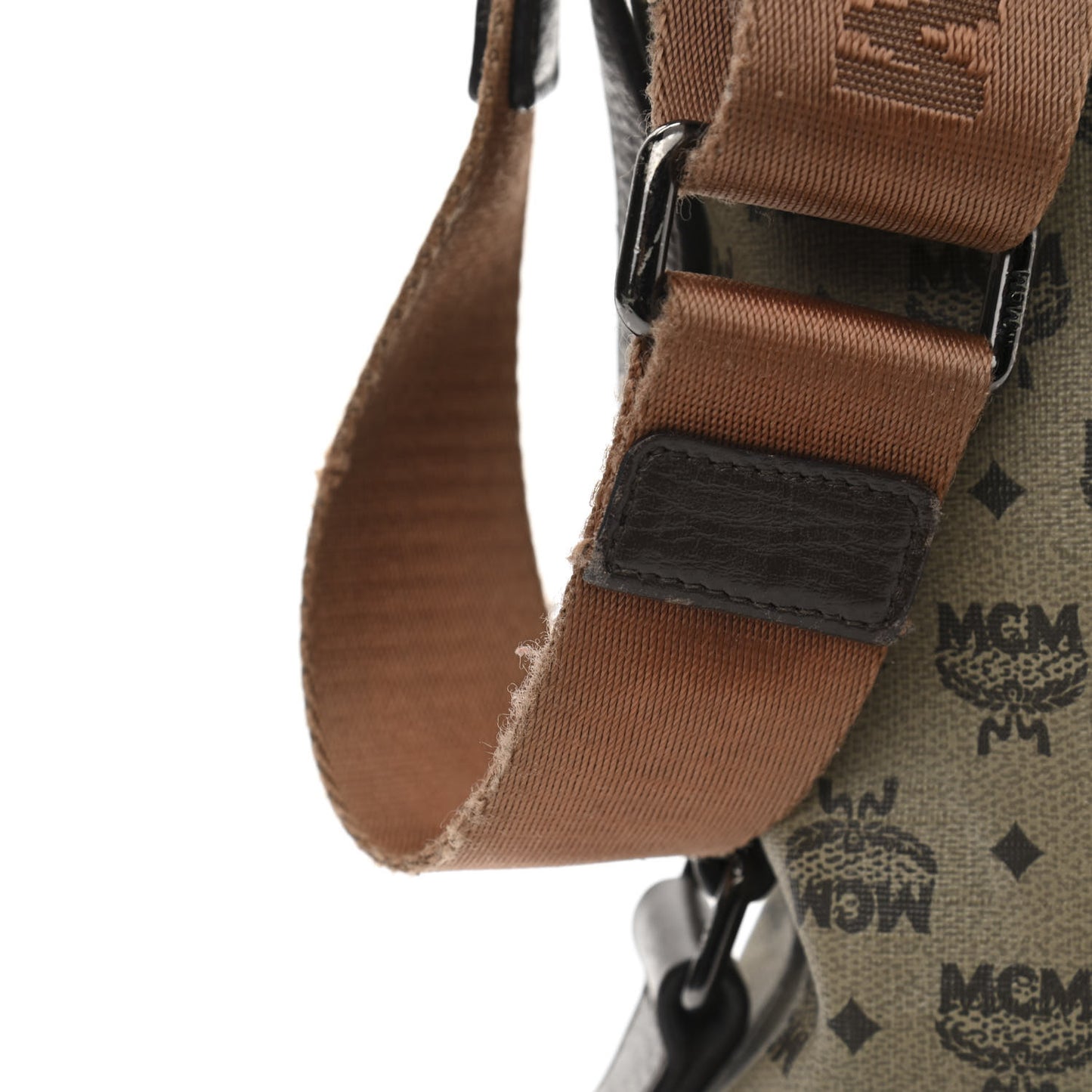 Coated Canvas Messenger Bag Beige