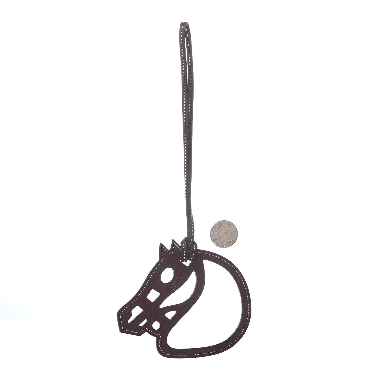 Hermes Swift Paddock Cheval Horse Bag Charm Bordeaux 2 of 3