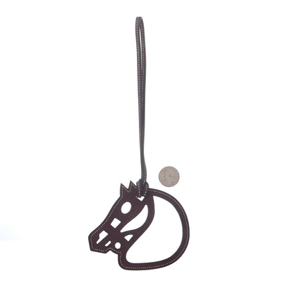 Hermes Swift Paddock Cheval Horse Bag Charm Bordeaux 2 of 3