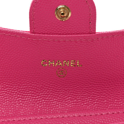 Chanel Caviar Quilted Flap Card Holder Wallet Dark Pink 6 of 11