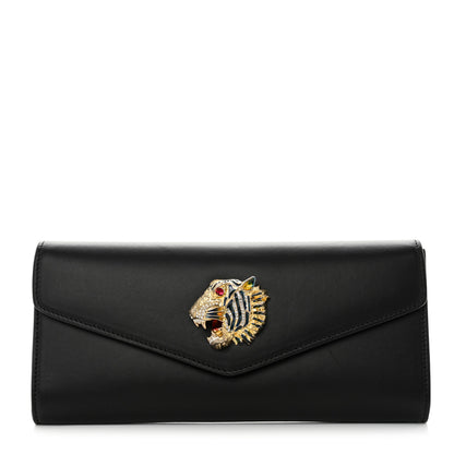Gucci Calfskin Rajah Broadway Envelope Clutch Black 1 of 7