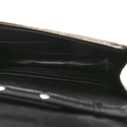 Balenciaga Shiny Calfskin Logo Crocodile Embossed Ville Wallet on Chain Black 5 of 13