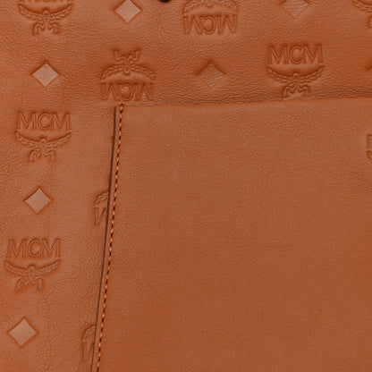 MCM Calfskin Ottomar Monogram Medium Klara Top Zip Tote Cognac 10 of 11