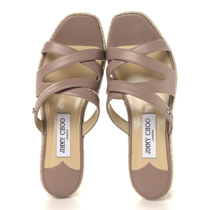 Jimmy Choo Nappa Rayah 60 Wedge Sandals 37 Ballet Pink 2 of 9