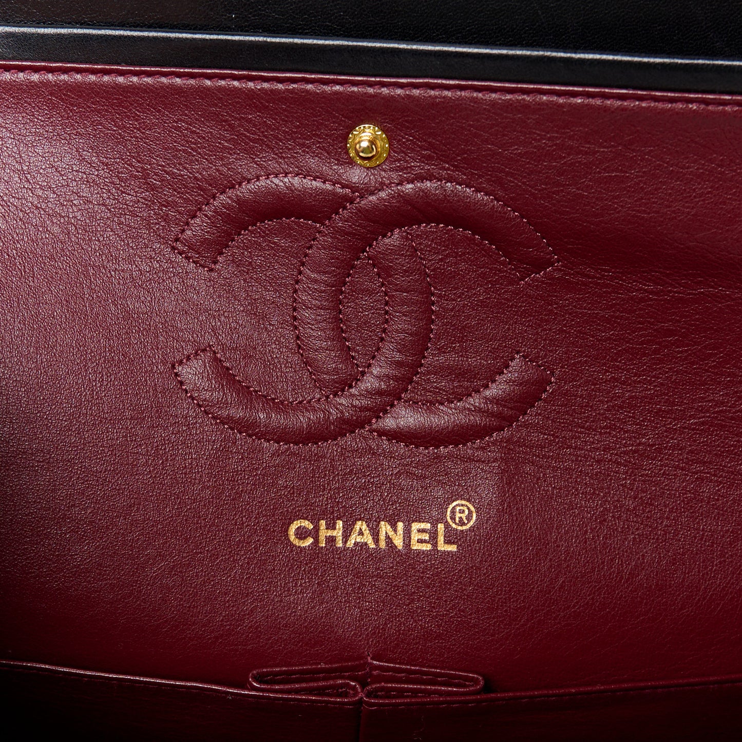 Lambskin Quilted Medium Double Flap Black