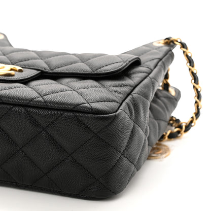 Chanel Caviar Quilted Wavy CC Hobo Black 10 of 11