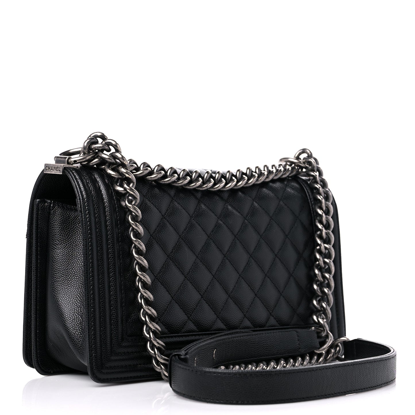 Caviar Quilted Medium Boy Flap Black