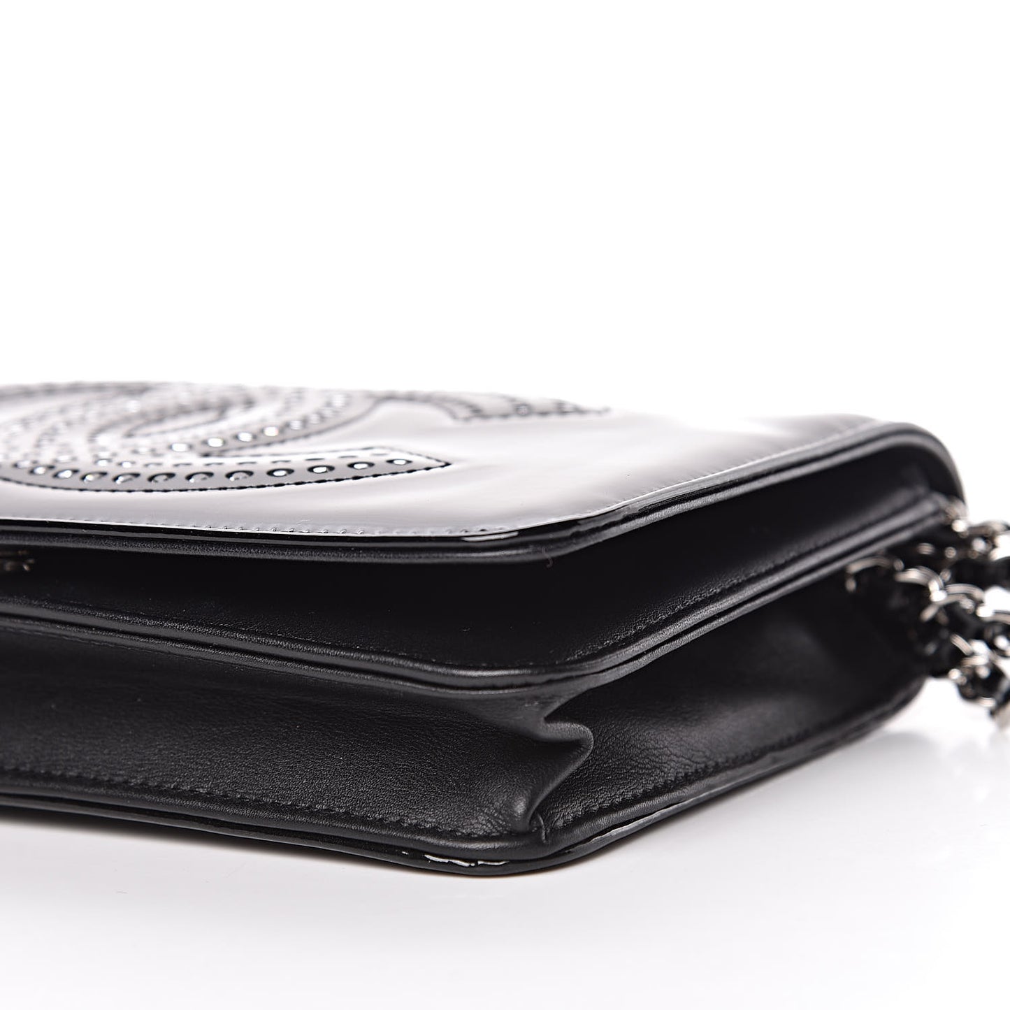 Patent Strass Wallet On Chain WOC Black