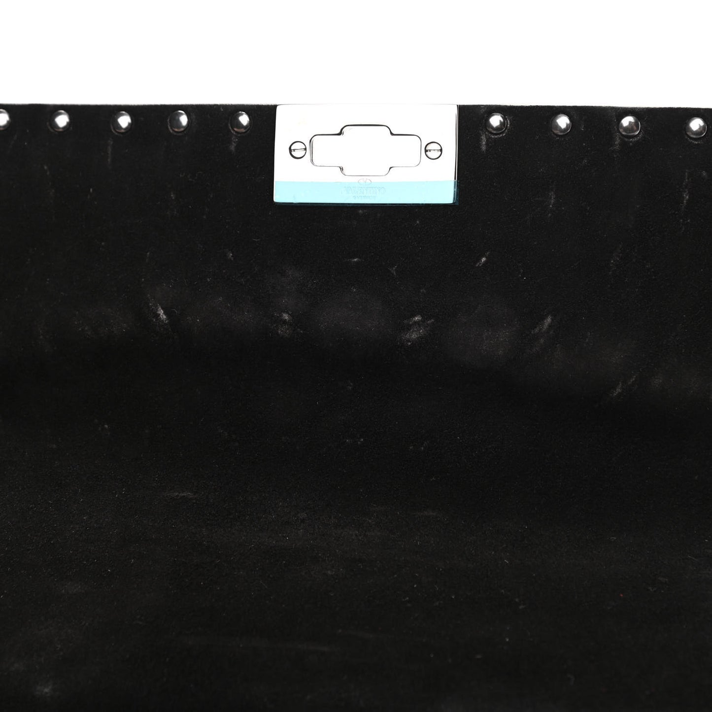 Craquele Nappa Large Rockstud Spike Shoulder Bag Black