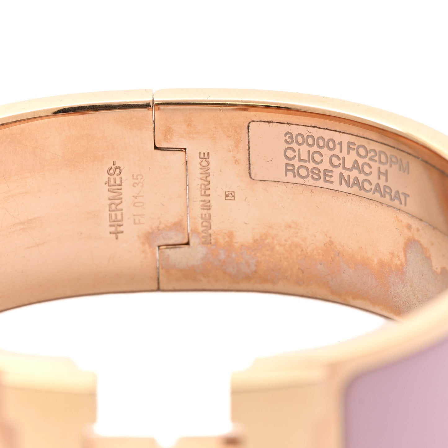 Enamel Wide Clic Clac H Bracelet PM Rose Nacarat