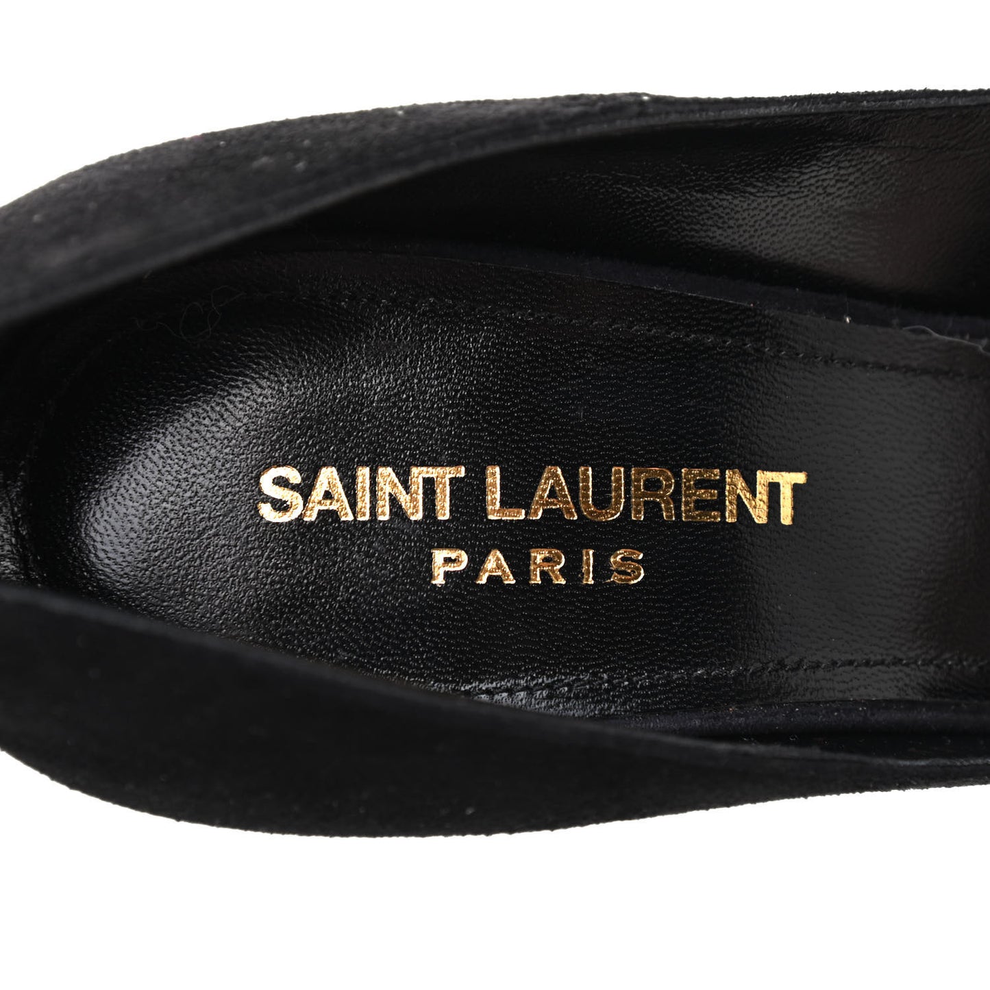 Suede Calfskin Crystal Pumps 39 Black
