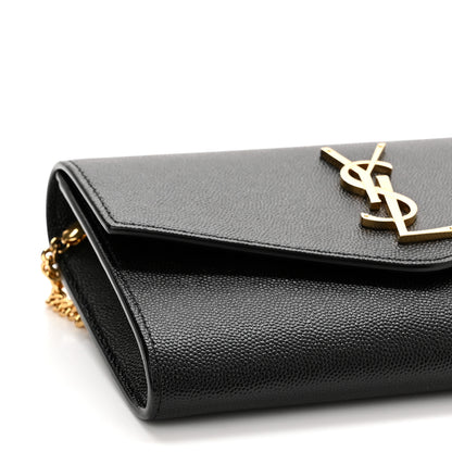 Saint Laurent Grain De Poudre Uptown Chain Wallet Black 9 of 11