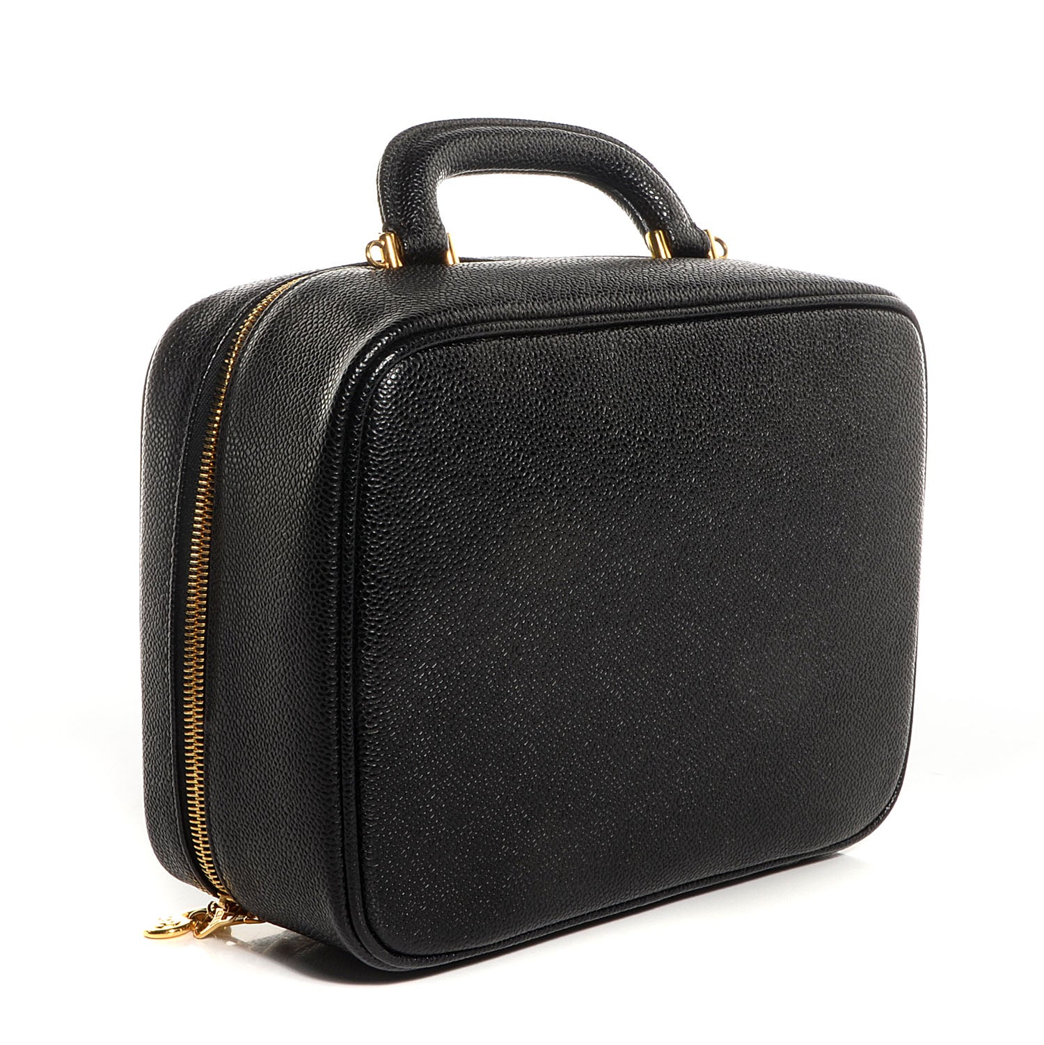 Chanel Caviar Cosmetic Train Case Black 3 of 8