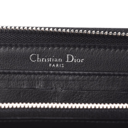 Christian Dior Calfskin Paradise Diorissimo Voyageur Wallet Black 6 of 13