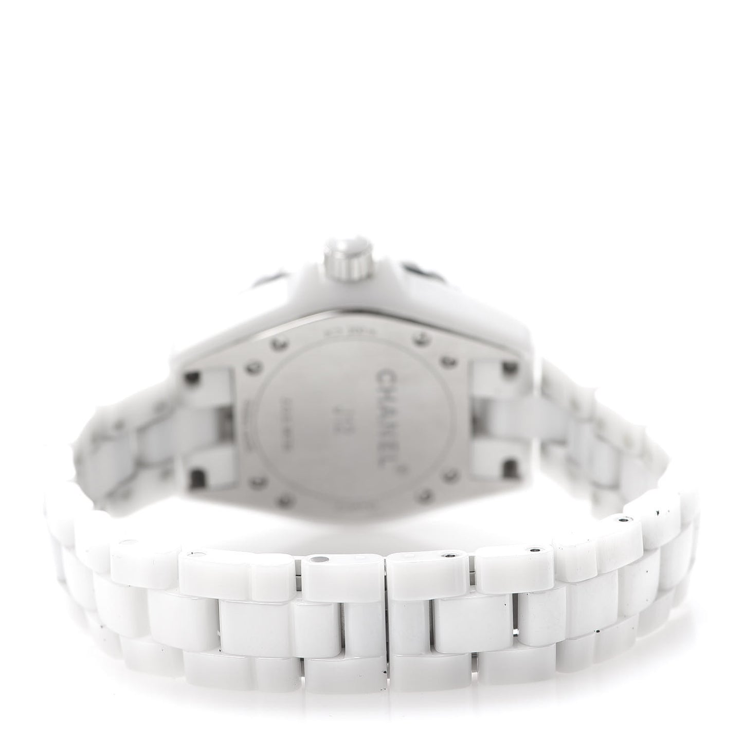 Stainless Steel Ceramic Diamond 33mm J12 Quartz Watch White