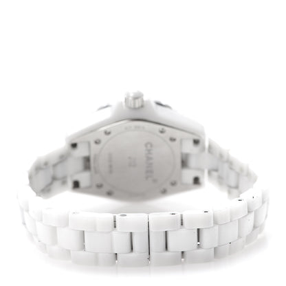 Chanel Stainless Steel Ceramic Diamond 33mm J12 Quartz Watch White 4 of 7