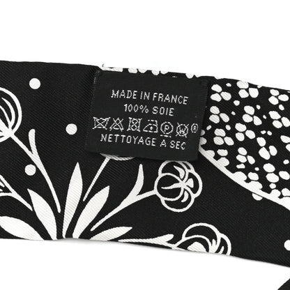 Hermes Silk Les Leopards Twilly Black White 4 of 4