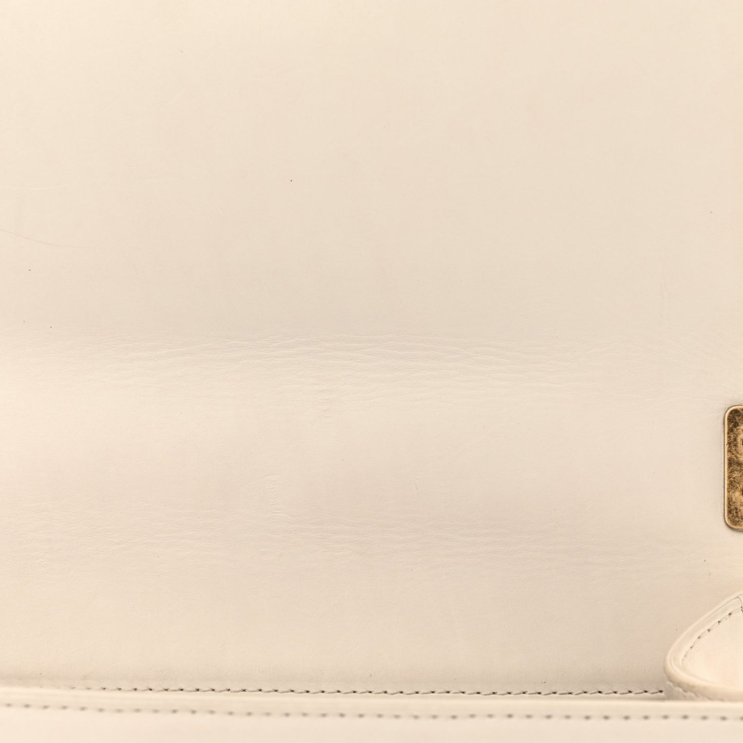 Glazed Calfskin Small Boy Flap Ivory