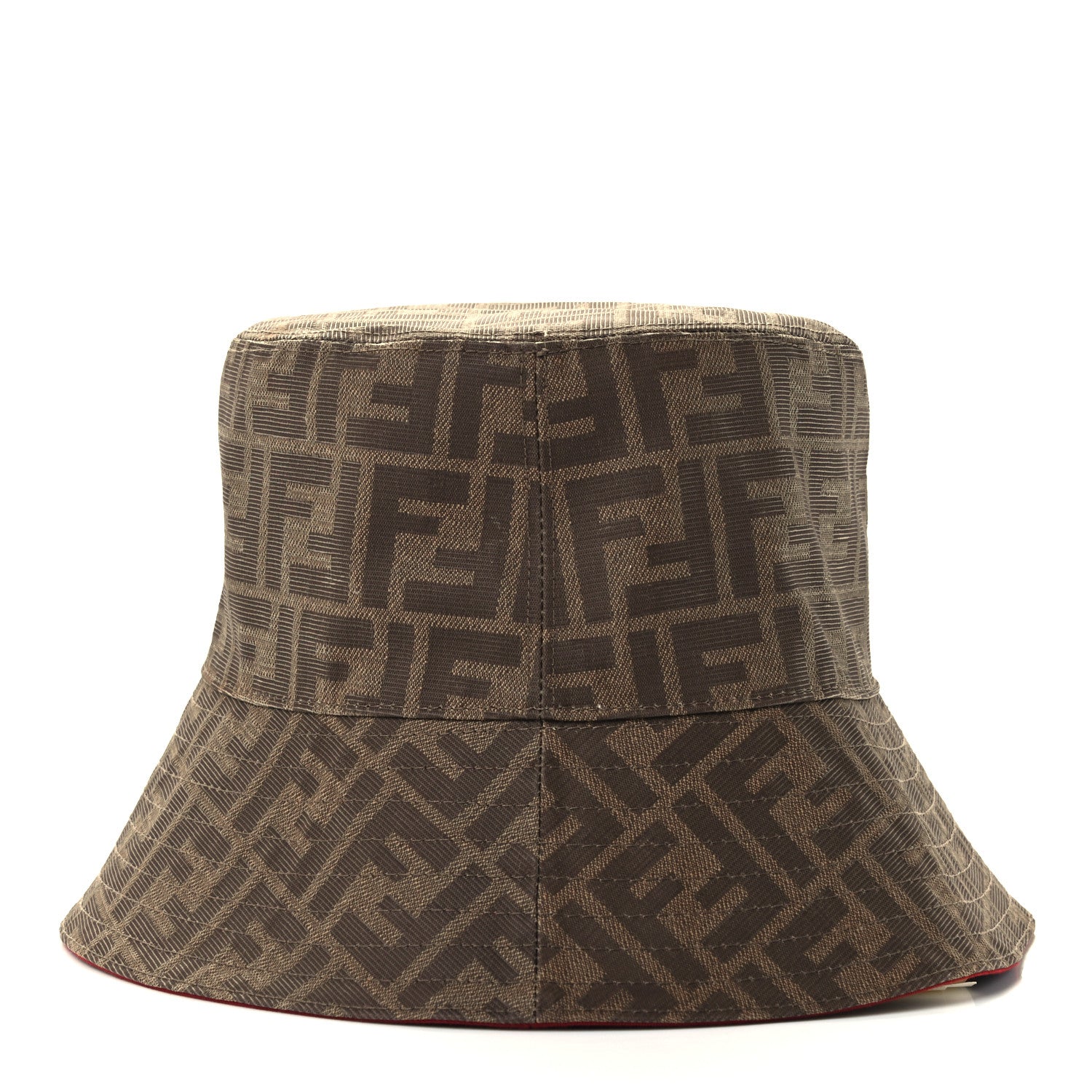 Fendi Technical Fabric FF Reversible Bucket Hat L Tobacco Red 5 of 13