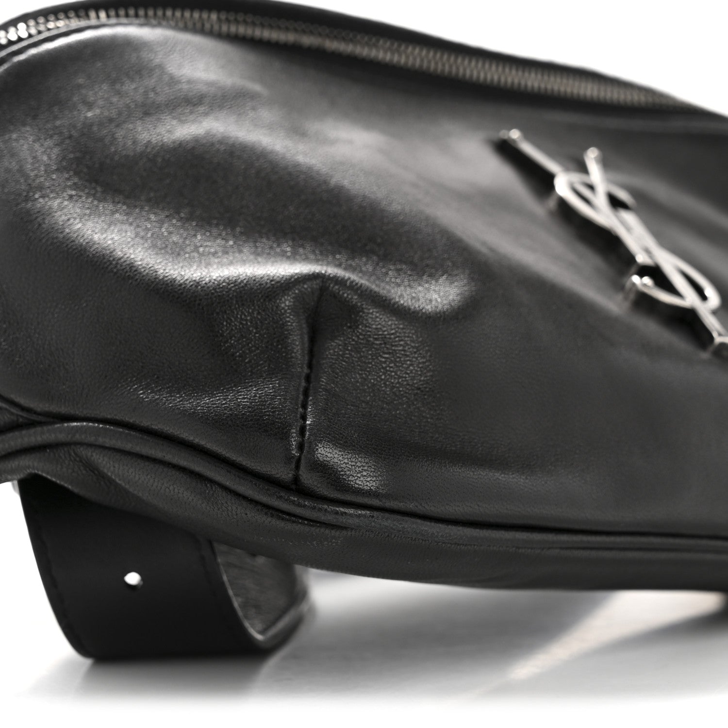 Saint Laurent Calfskin Monogram Belt Bag Black 9 of 12