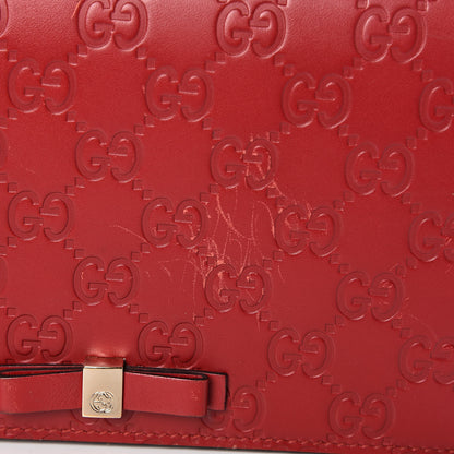 Gucci Guccissima Signature Bowy Chain Wallet Hibiscus Red 7 of 18