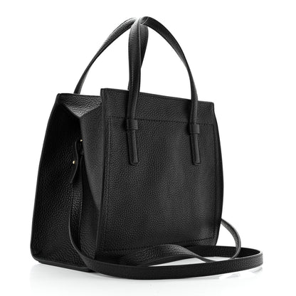 Salvatore Ferragamo Hammered Calfskin Double Handle Small Amy Tote Black 2 of 10