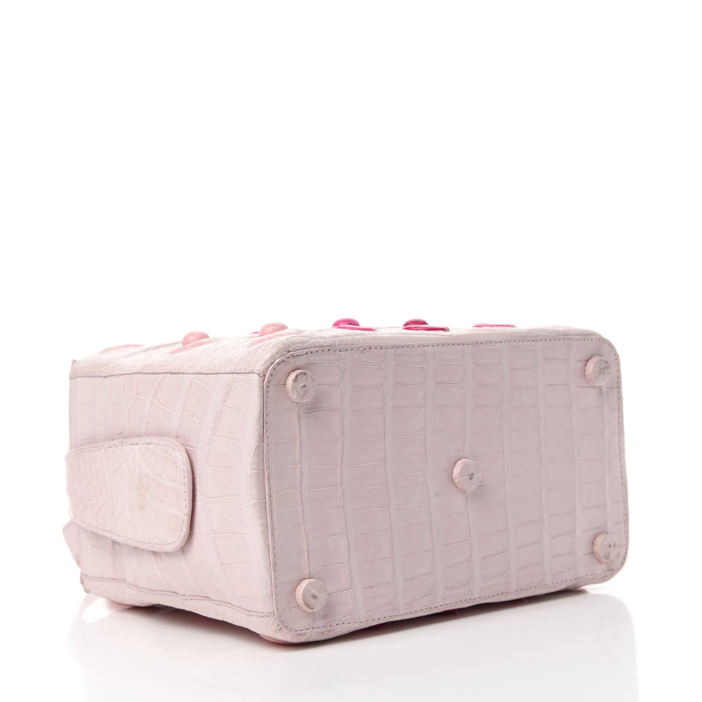 Crocodile Small Heart Cube Crossbody Bag Pink Multicolor