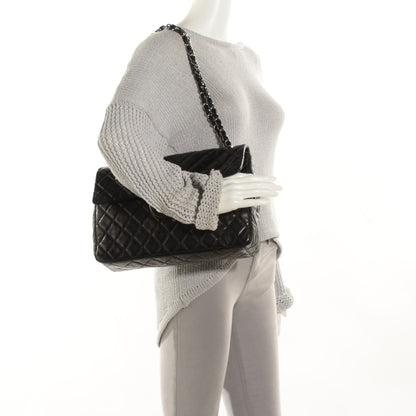 Chanel Lambskin Quilted Maxi Single Flap Black 2 of 9